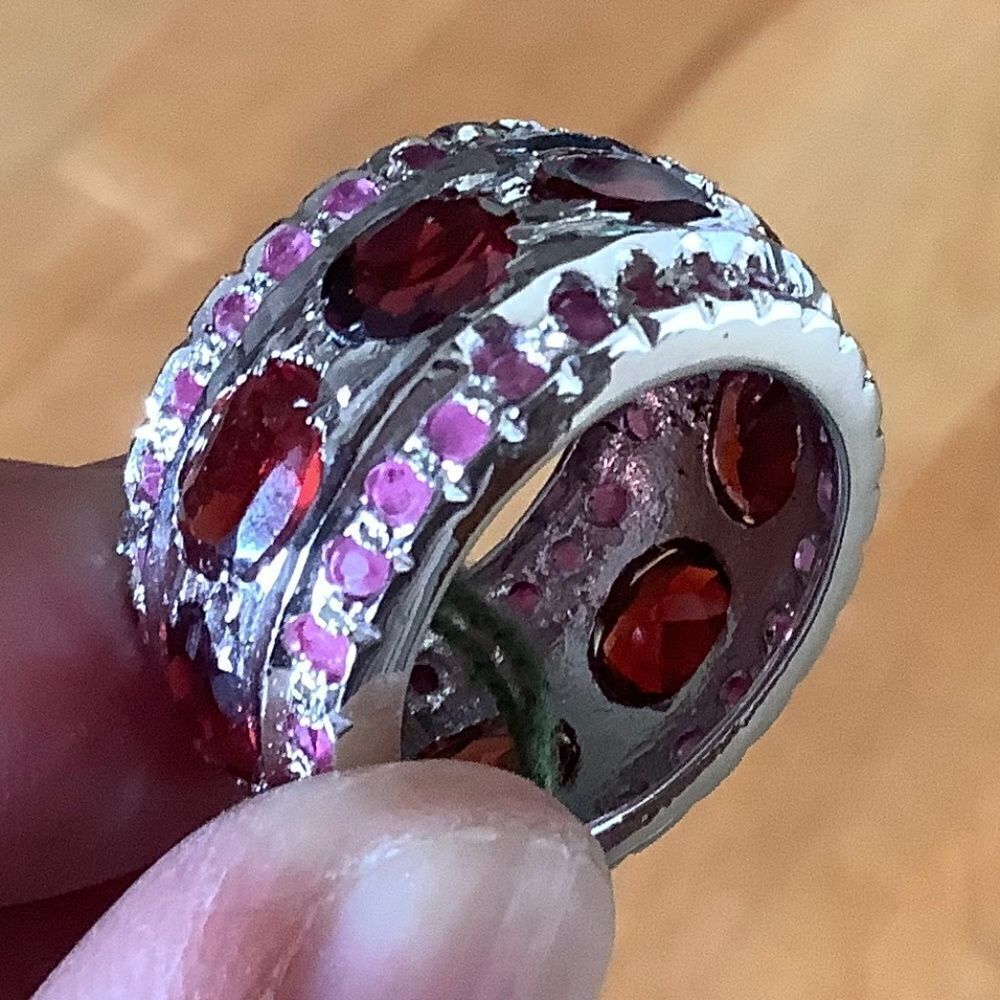 NWOT sterling SILVER 925 GARNET/RUBY RING - Picture 6 of 7
